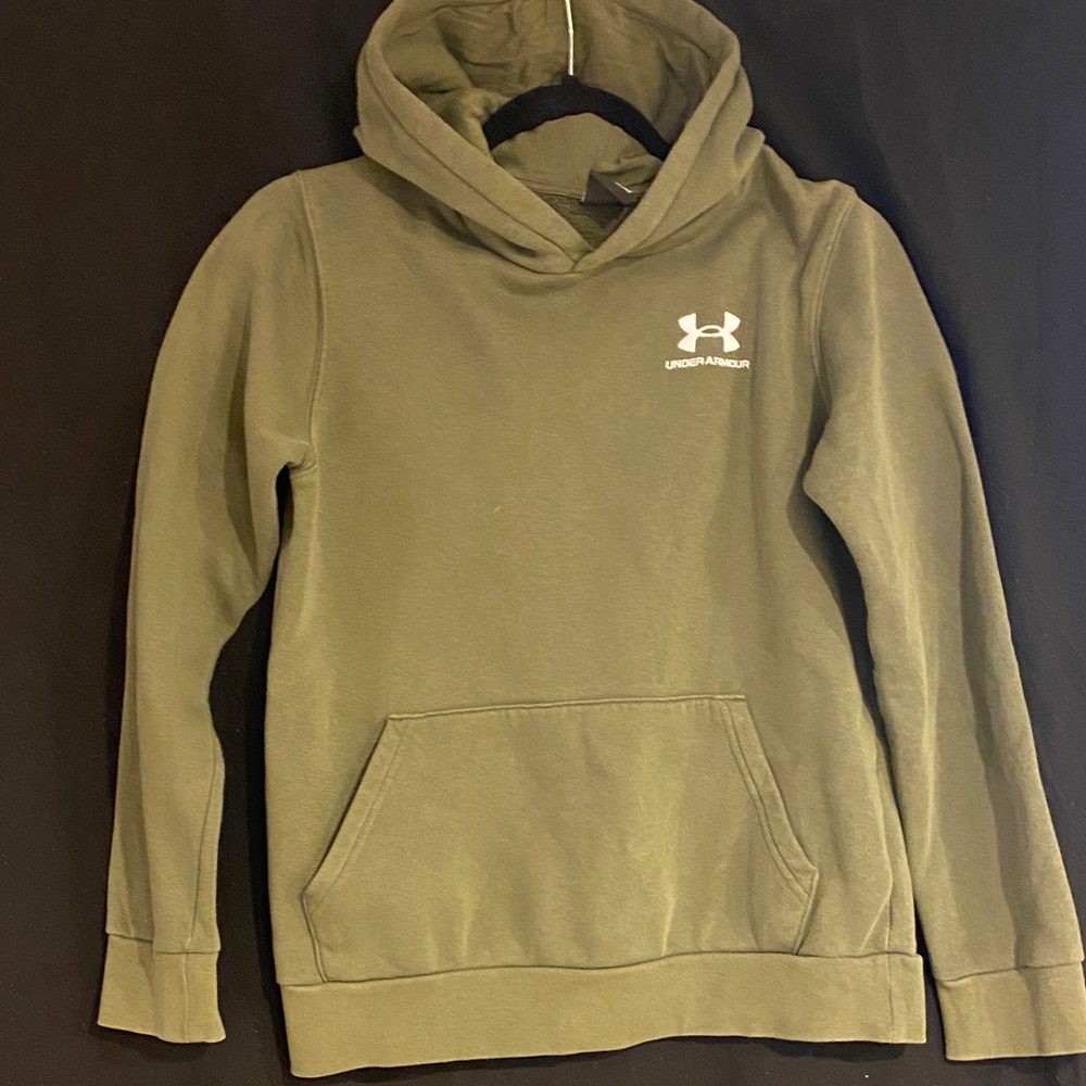 Under Armour Olive Hoodie with White Logo